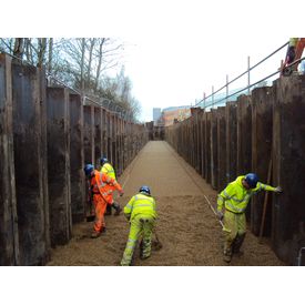 Cofferdam for new attenuation tank