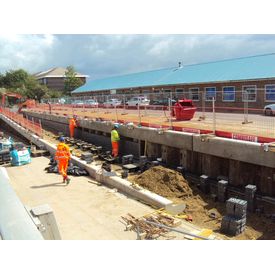 Retaining wall and new cycle route